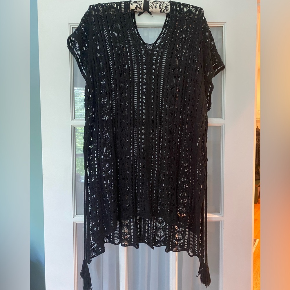 Black Crochet Swimsuit Cover-Up